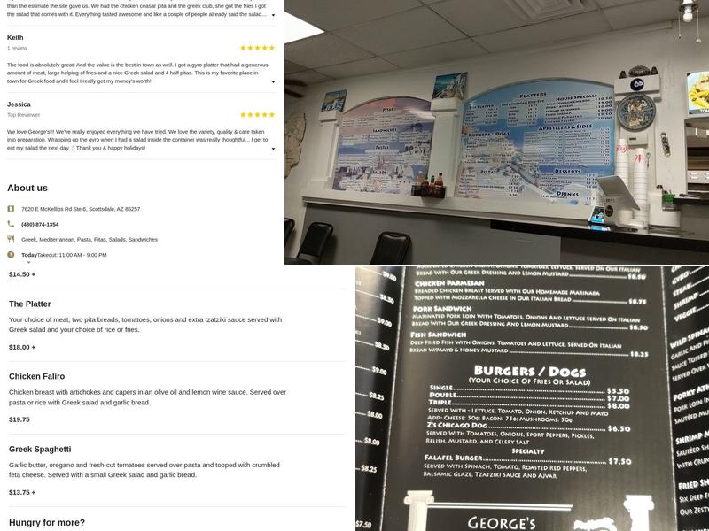 George's Famous Gyros Menu