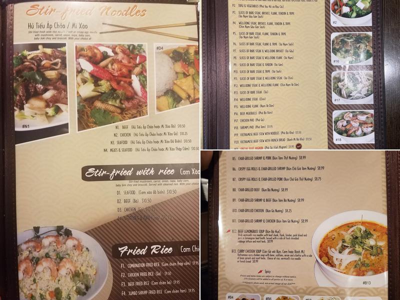 Pho Ginger & Grill Menu