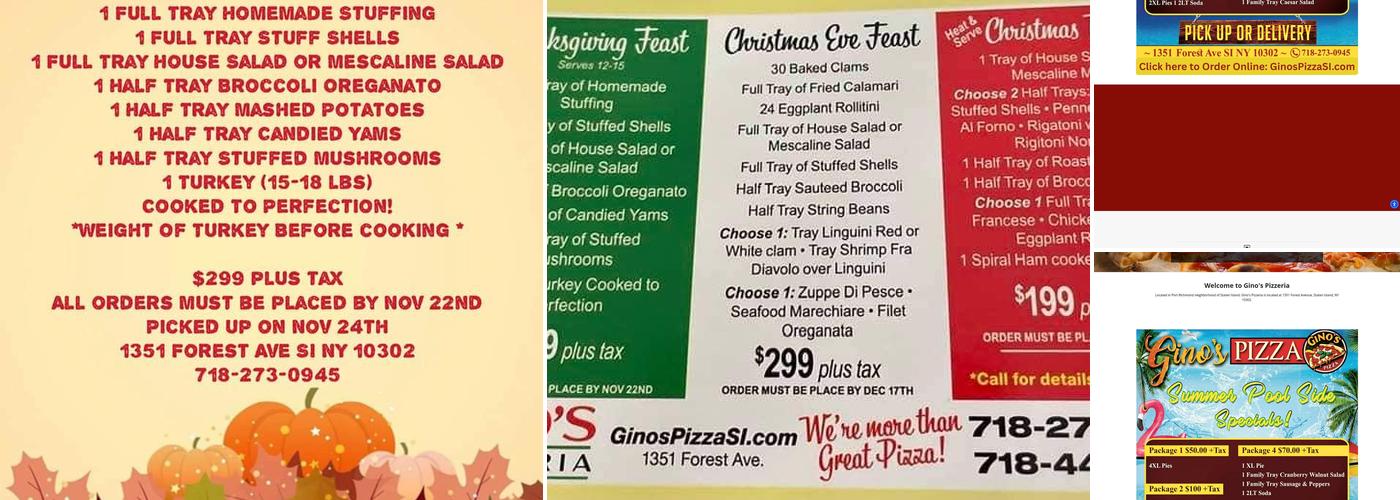 Gino's Menu