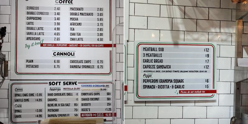 Giovanni Italian Specialties Menu