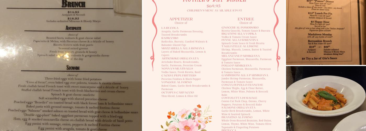 Giovanni's Brooklyn Eats Menu