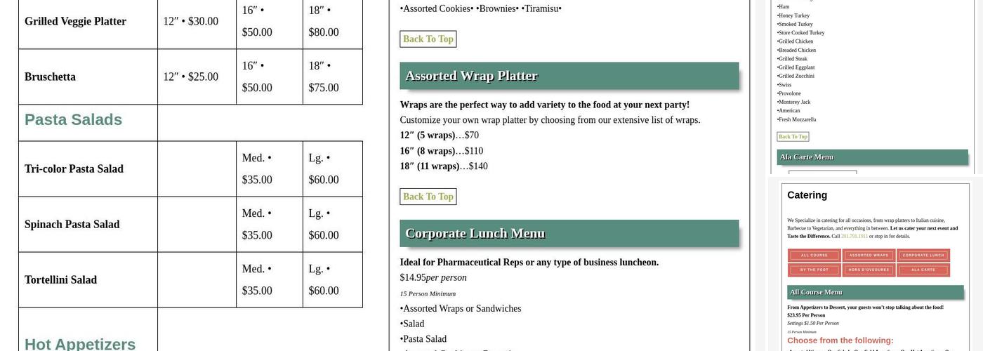 Giovanni's Deli & Catering Menu