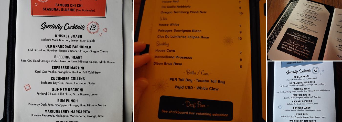 Gold Dust Meridian Menu