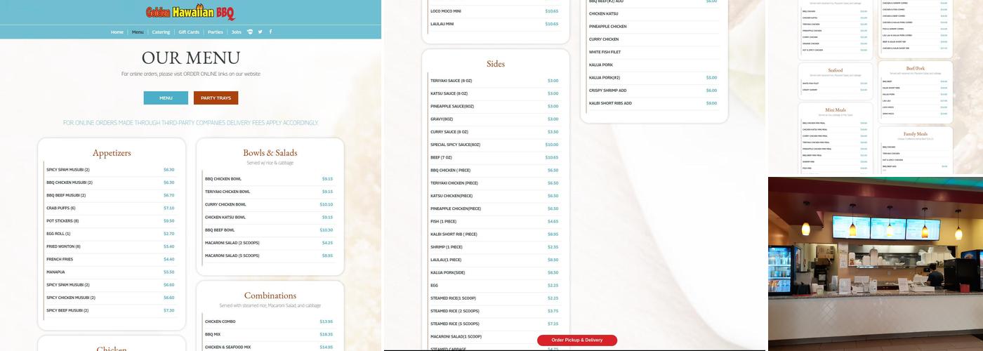 Golden Hawaiian BBQ Menu