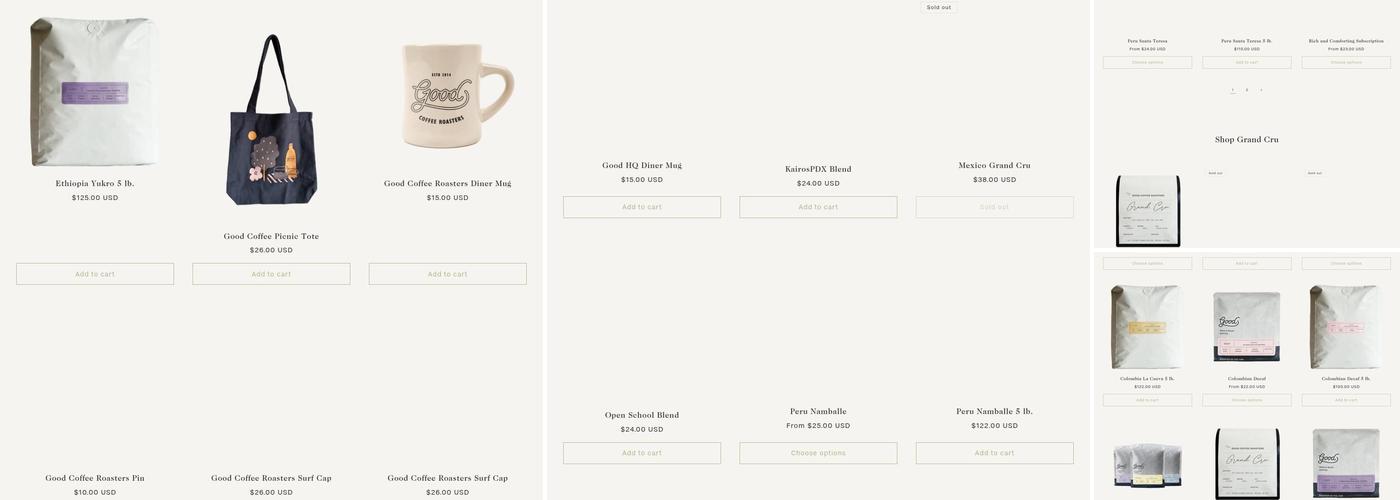 Good Coffee Menu