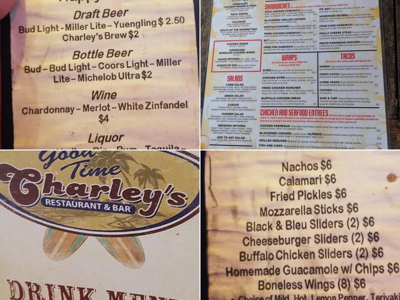 Good Time Charley's Menu