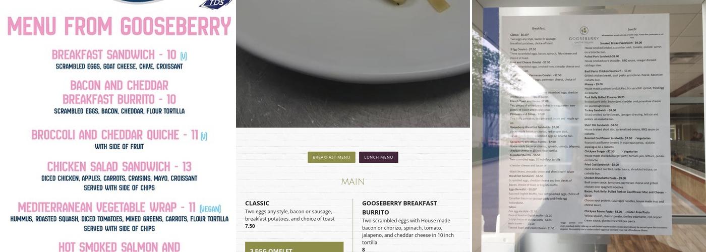 Gooseberry on the Square Menu