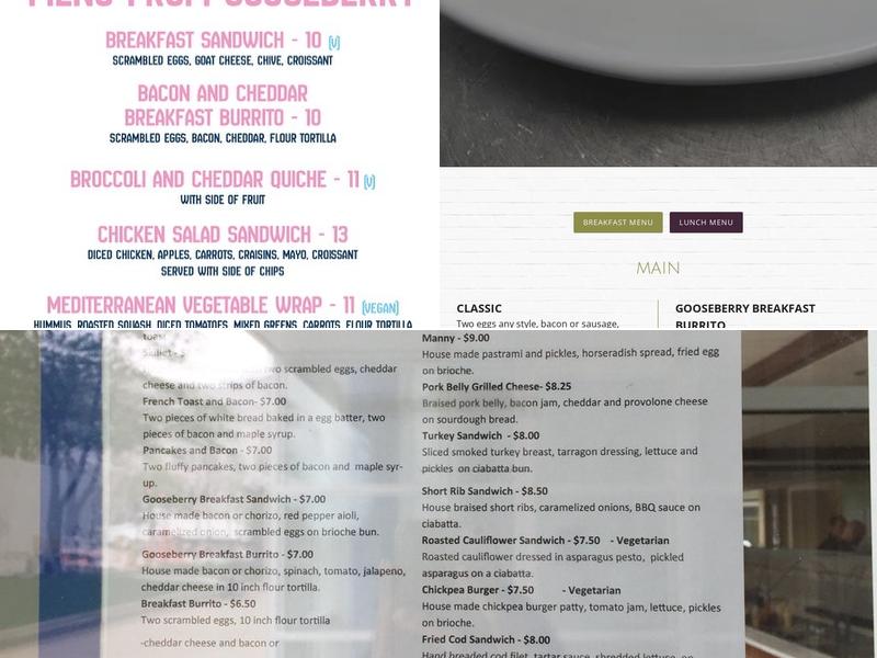 Gooseberry on the Square Menu