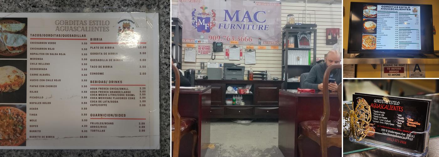 Gorditas Estilo Aguascalientes Menu