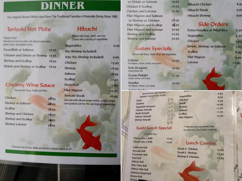 Goten Menu