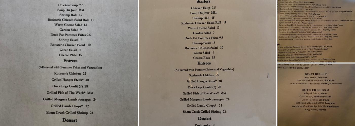 Goulette Rotisserie & Grill Menu