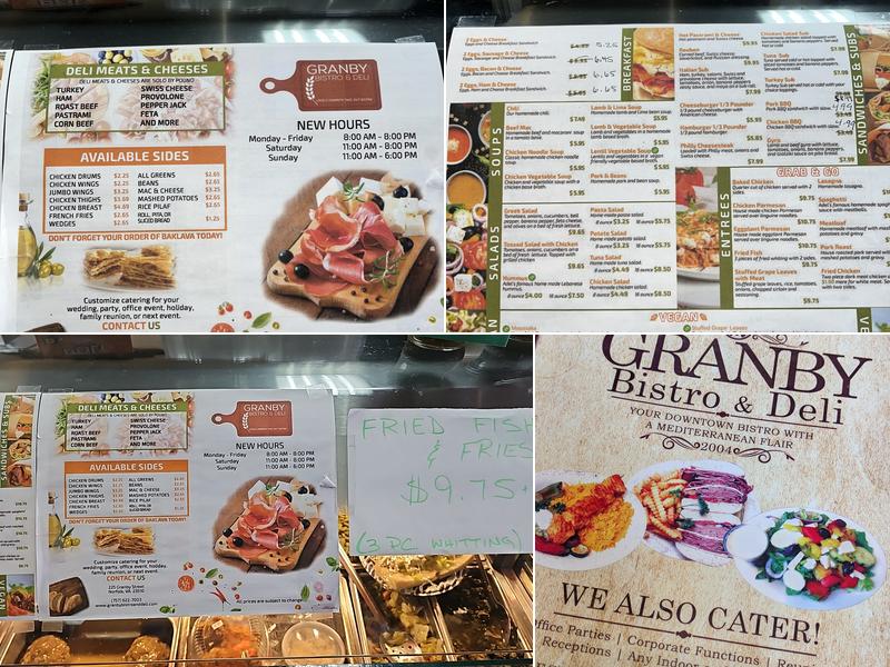 Granby Bistro & Deli Menu