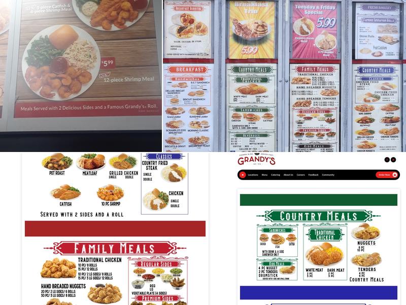 Grandy's Menu