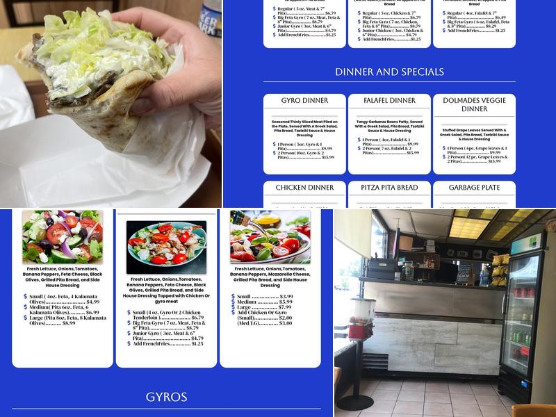 Grecian Corner Menu