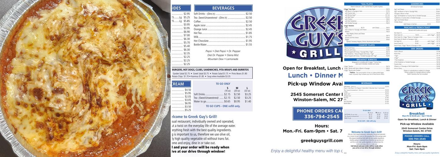 Greek Guy's Grill Menu