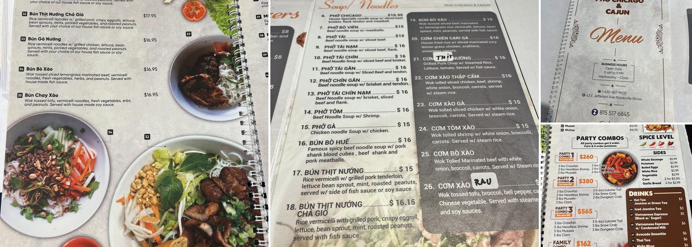 Pho Chicago & Cajun Menu