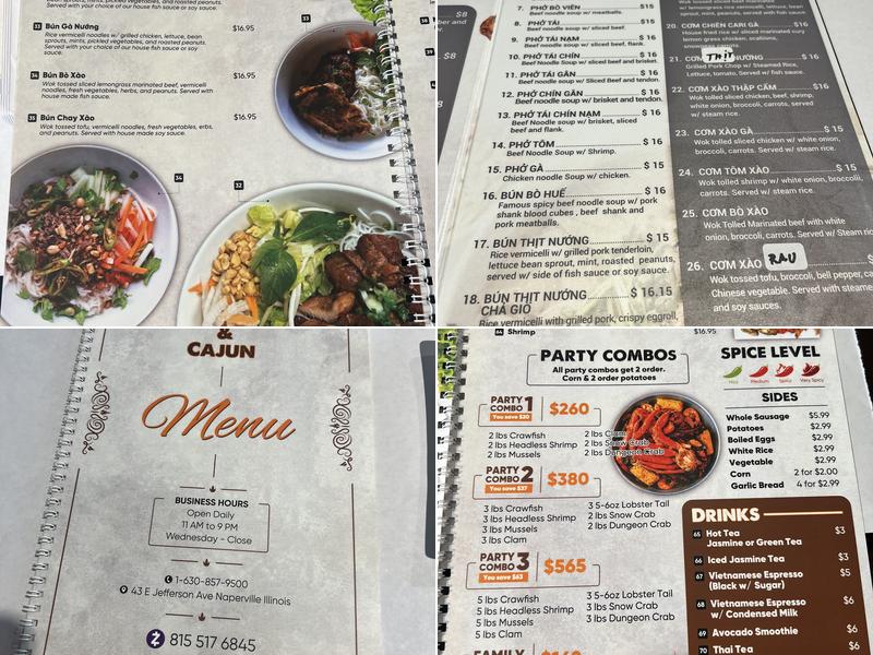 Pho Chicago & Cajun Menu