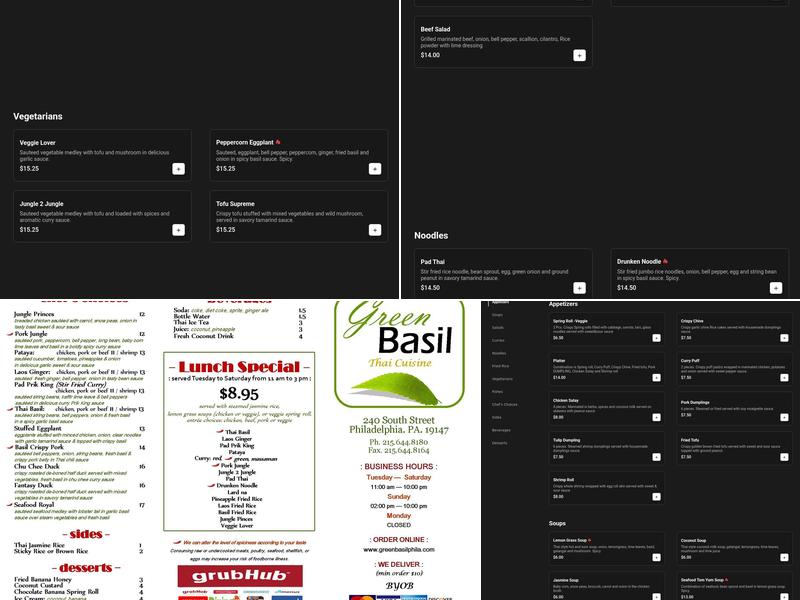 Green Basil Thai Kitchen Menu