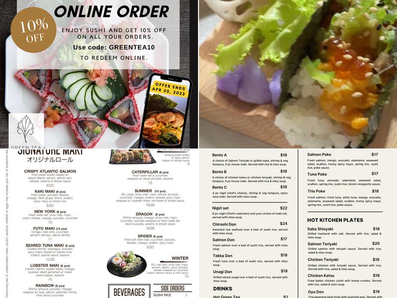 Green Tea Japanese Restaurant Menu