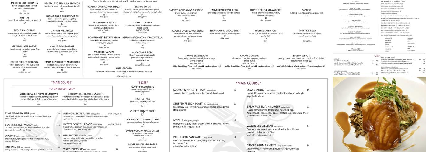 The Grey Stone Fine Food and Spirits Menu