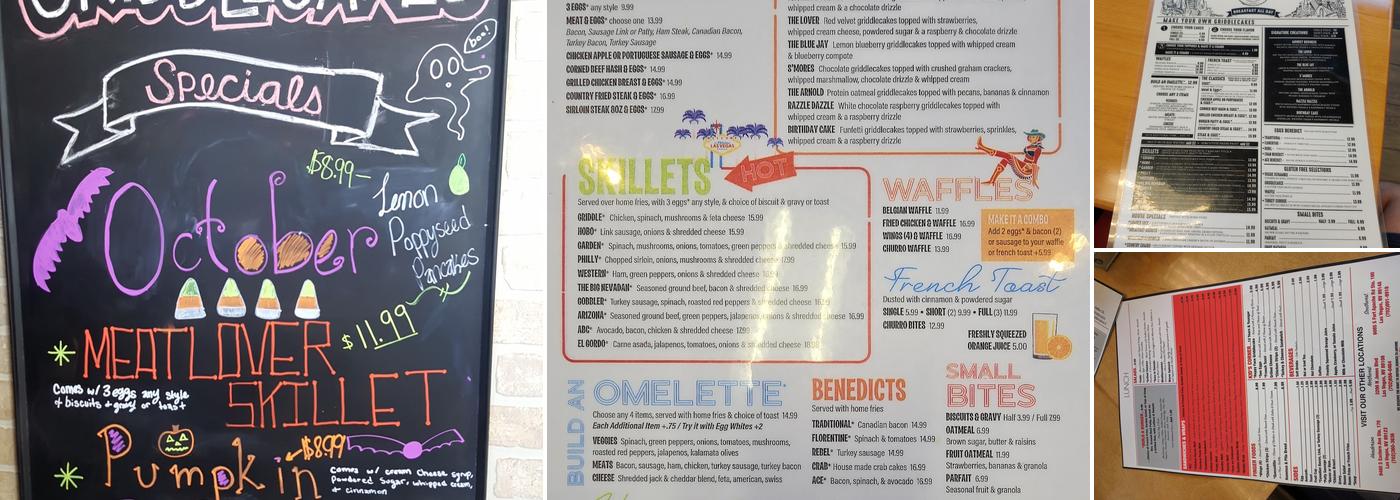 Griddlecakes Menu