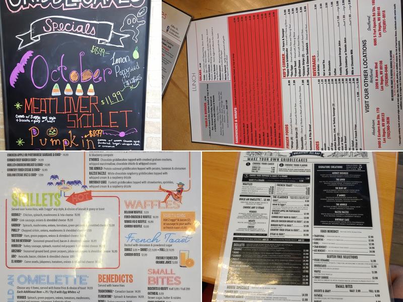 Griddlecakes Menu