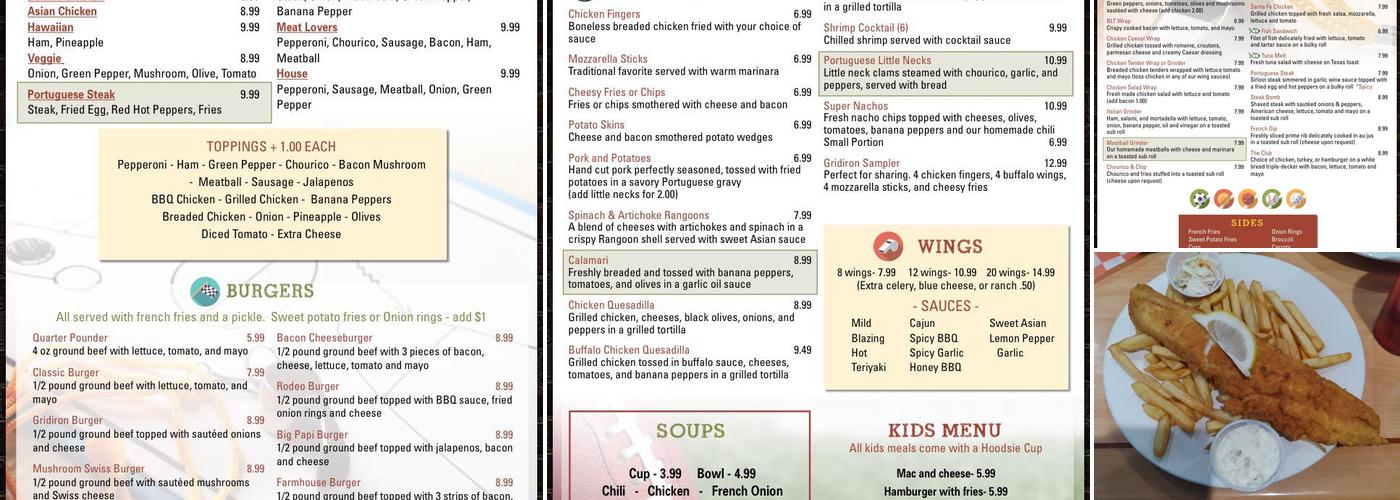 Gridiron Sports Bar Menu