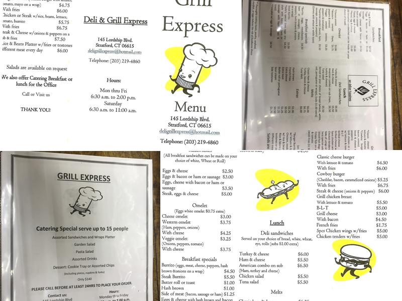 Grill Express Menu
