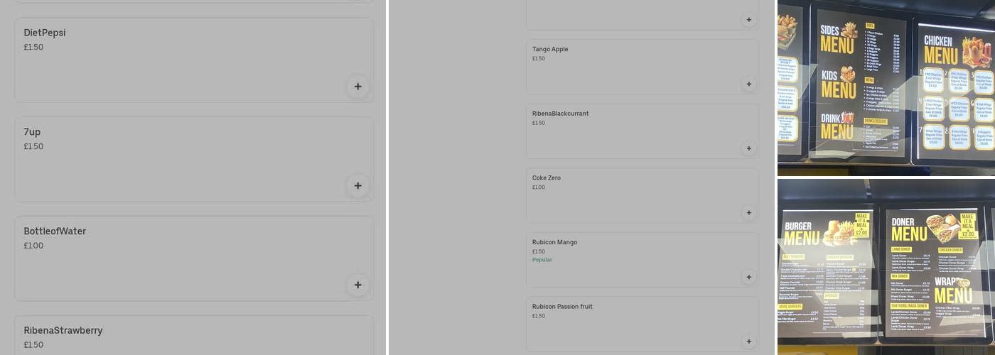 East Ham Fried Chicken Menu