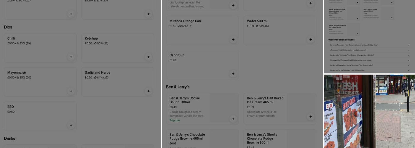 Tennessee Fried Chicken Menu