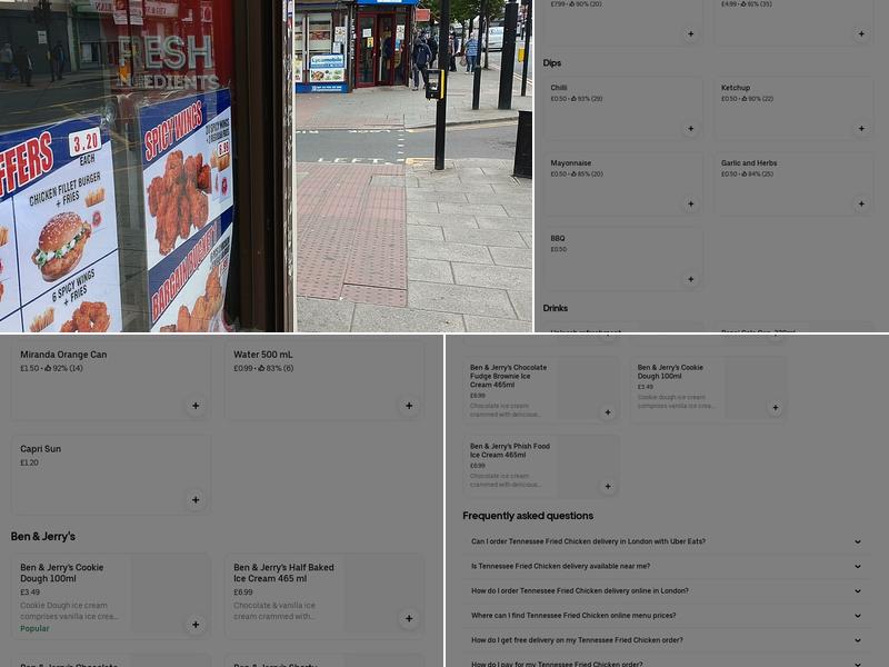 Tennessee Fried Chicken Menu