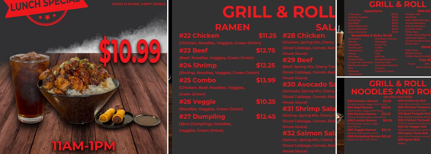 Grill & Roll Menu