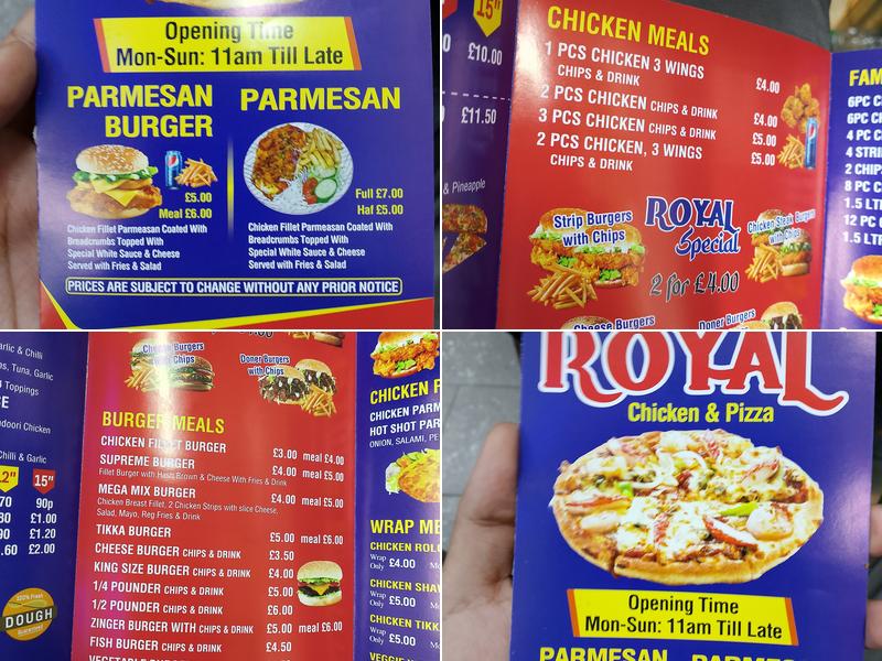 Royal Chicken London Menu