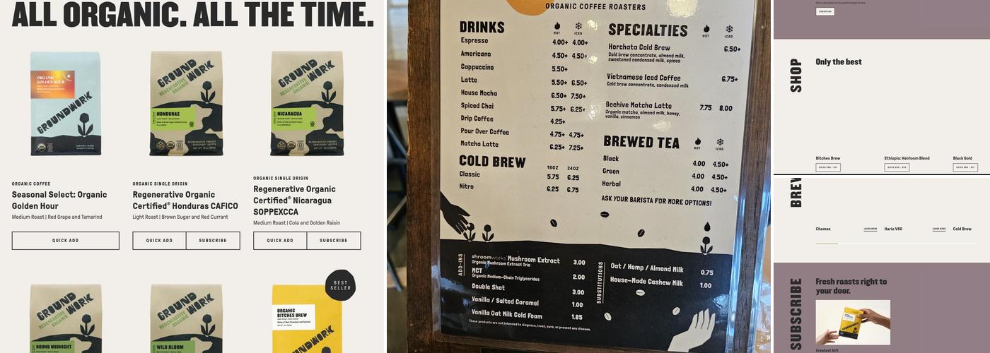 Groundwork Coffee Co. Menu