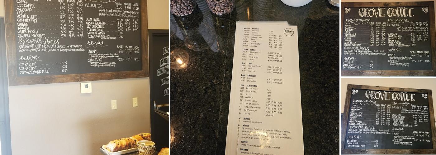 Grove Coffee Menu