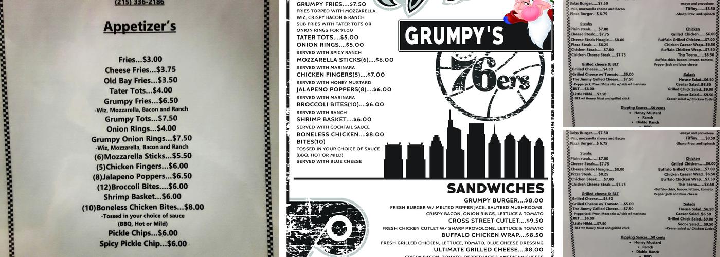 Grumpy's Tavern Menu