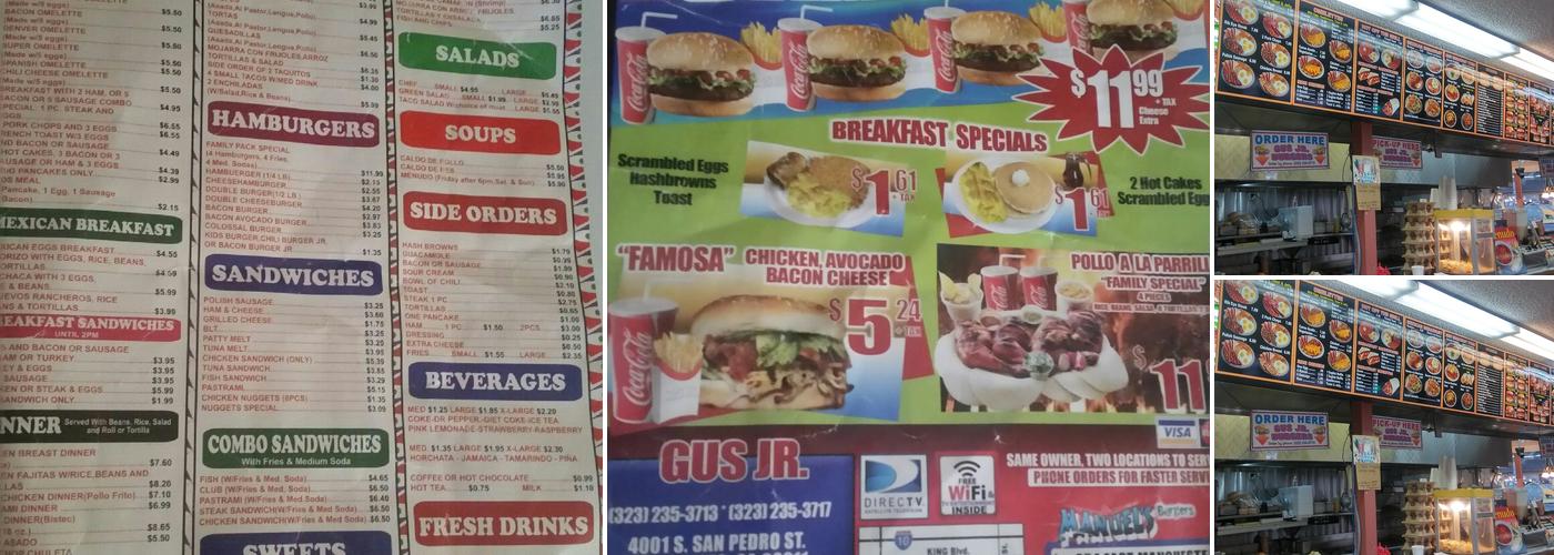 Gus Jr #1 Menu