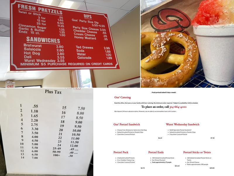 Gus' Pretzel Shop Menu