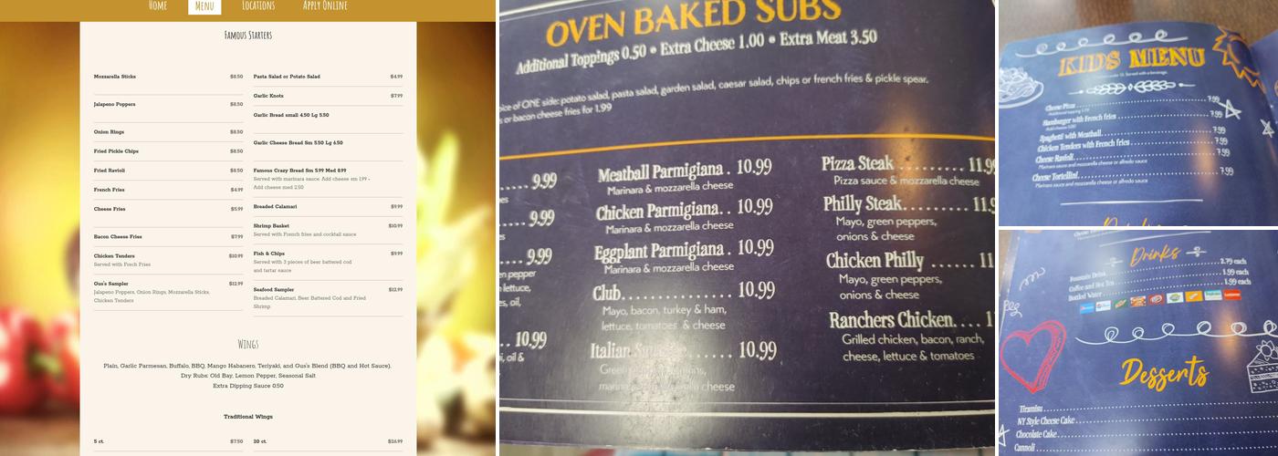 Gus's New York Pizza & Bar Menu