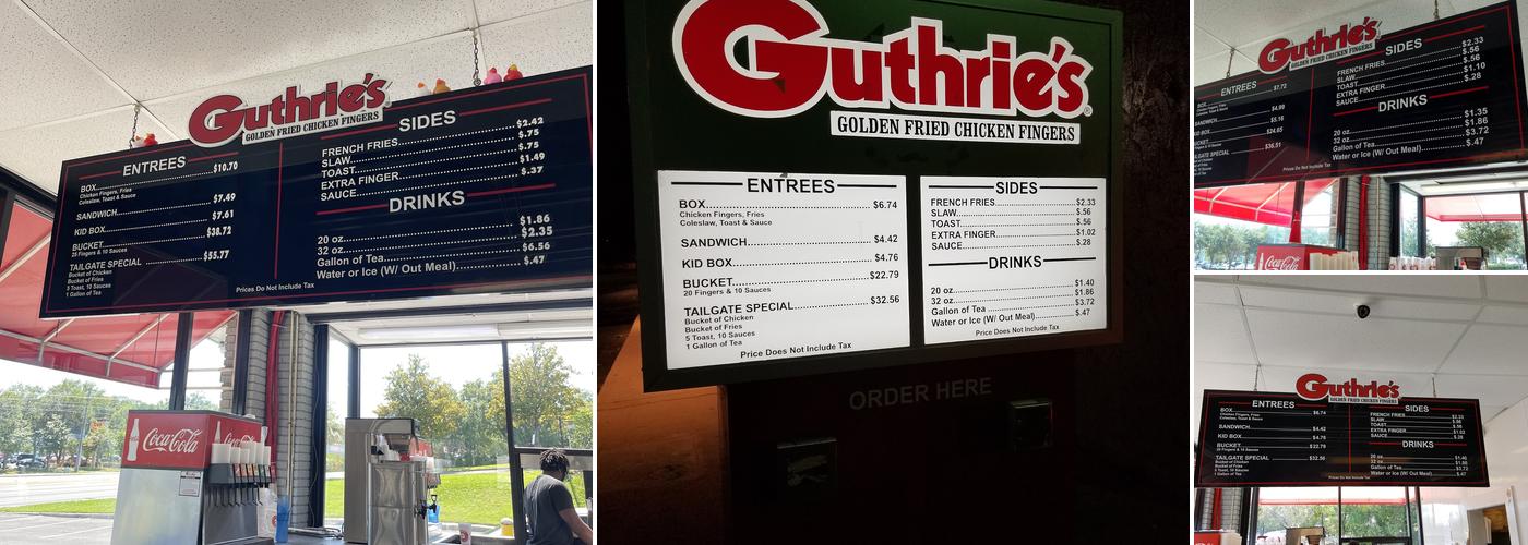 Guthrie's Menu