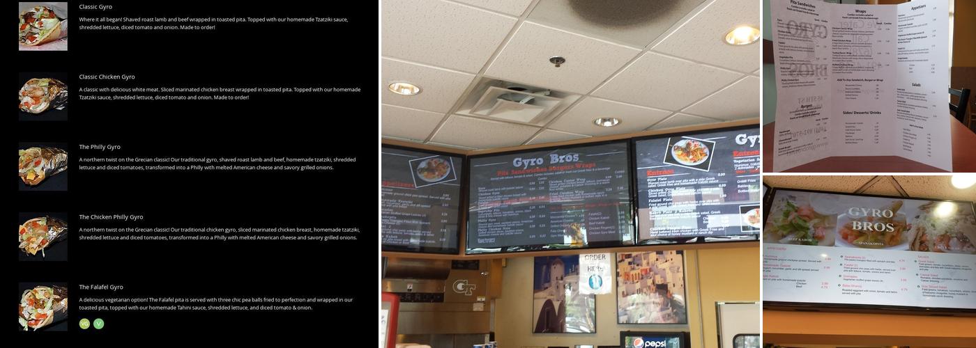 Gyro Bros. Menu