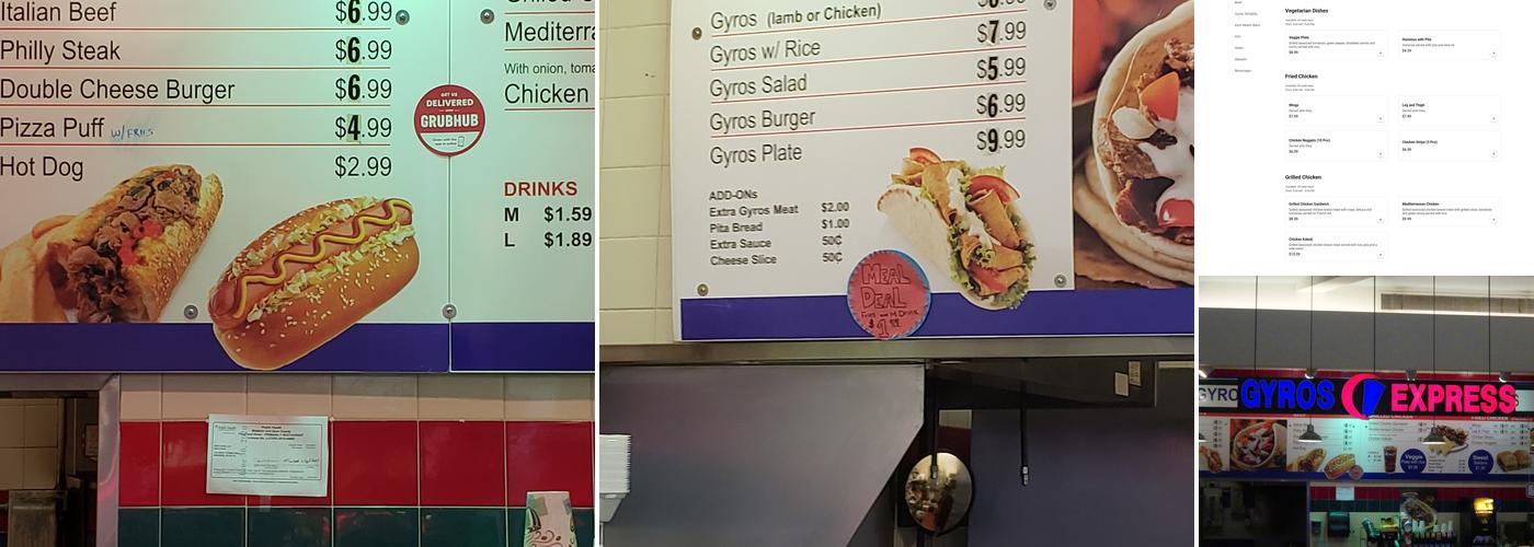 Gyro Express Menu