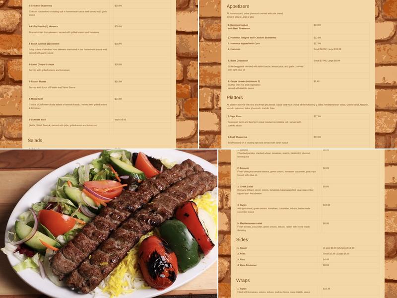 Gyros To Go Menu