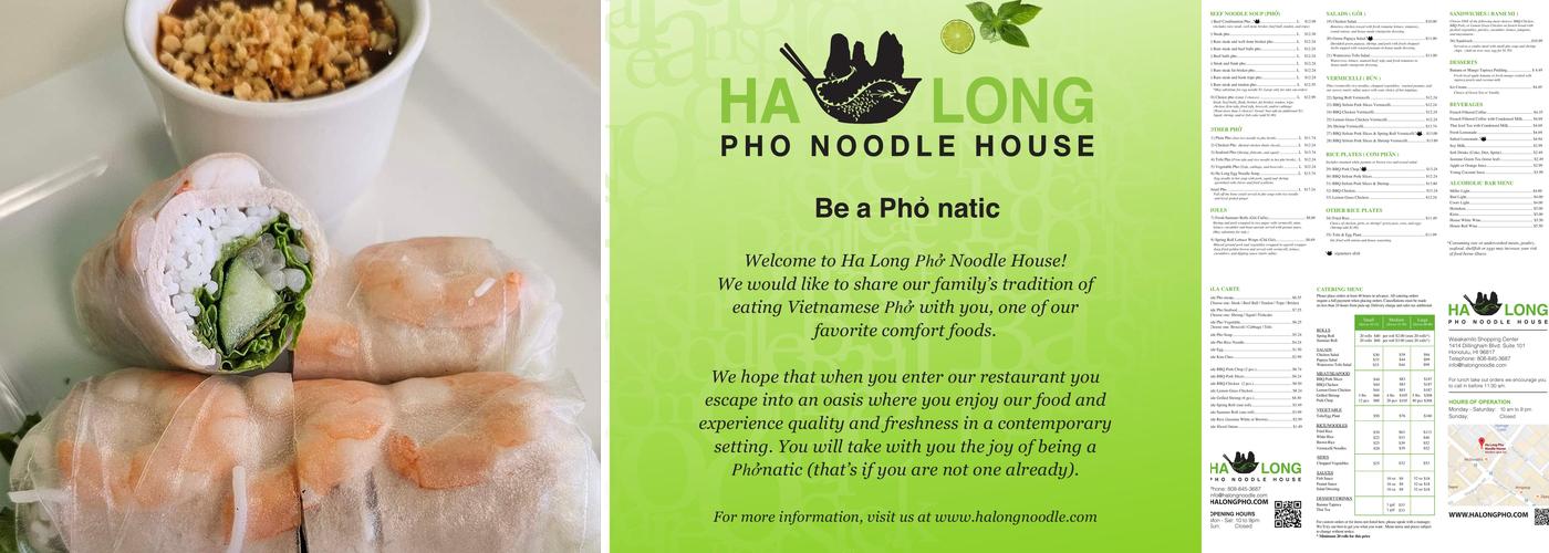 Ha Long Pho Noodle House Menu