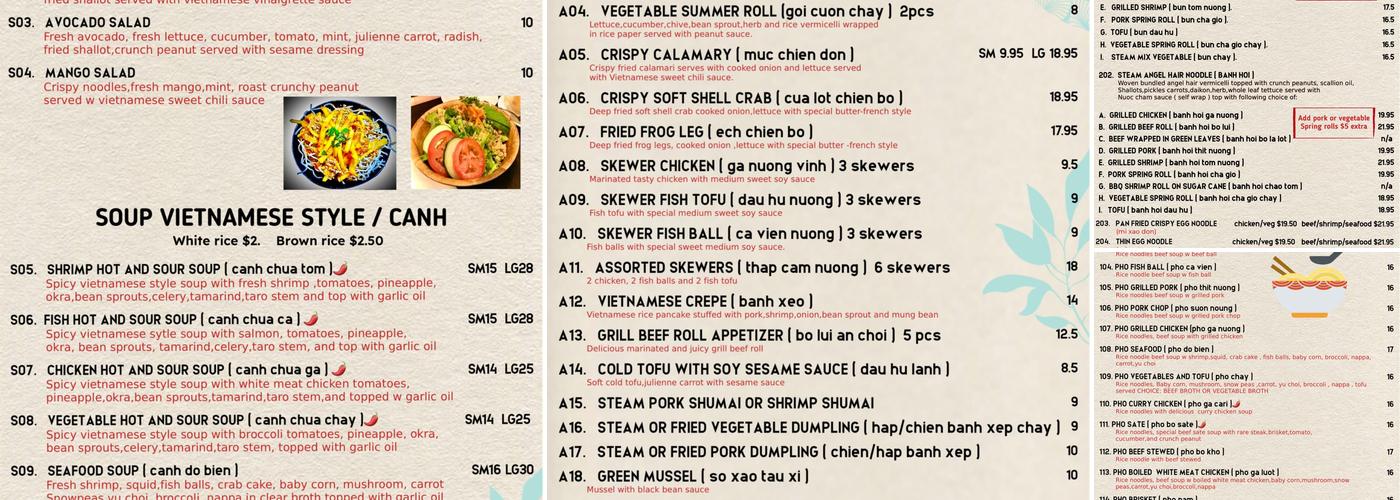 Ha Noi Menu
