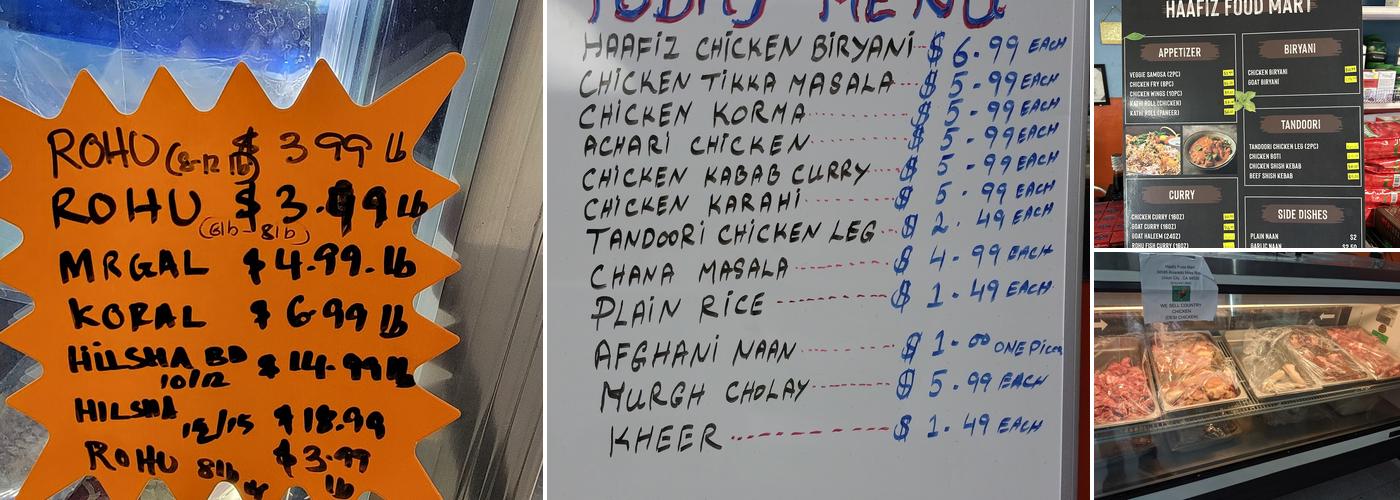 Haafiz Food Mart Menu