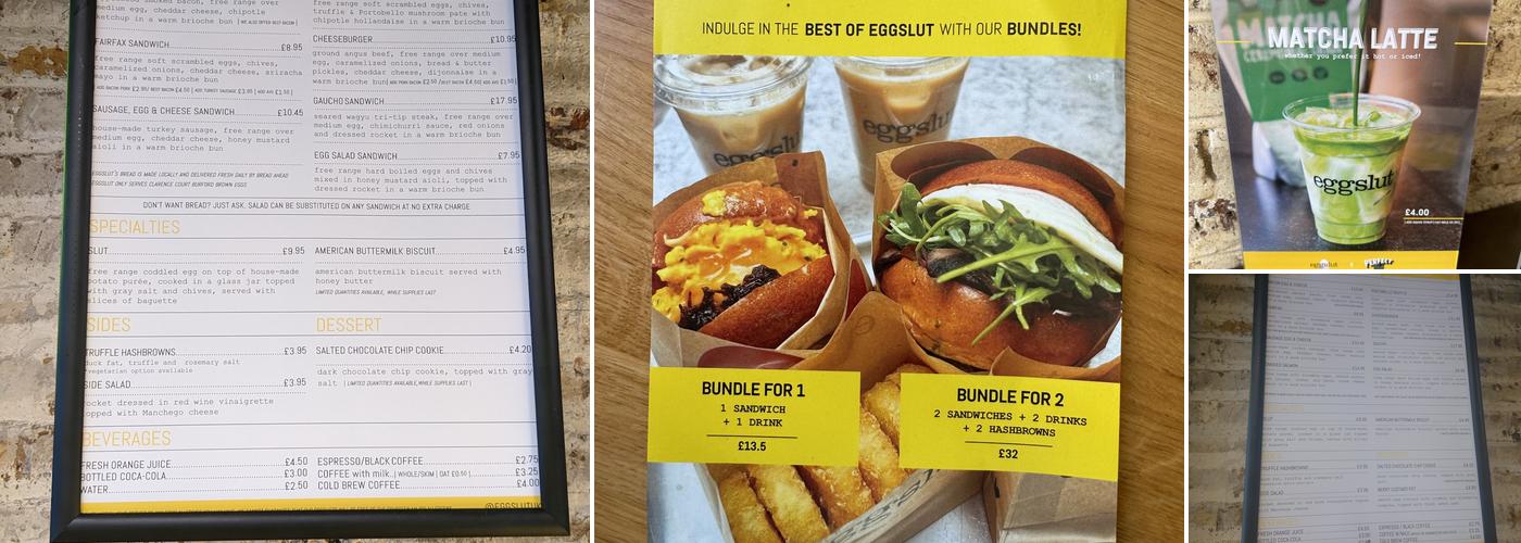 Eggslut Shoreditch Menu