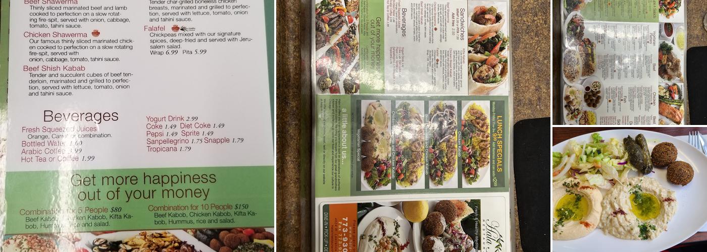 Hala In Restaurant Menu