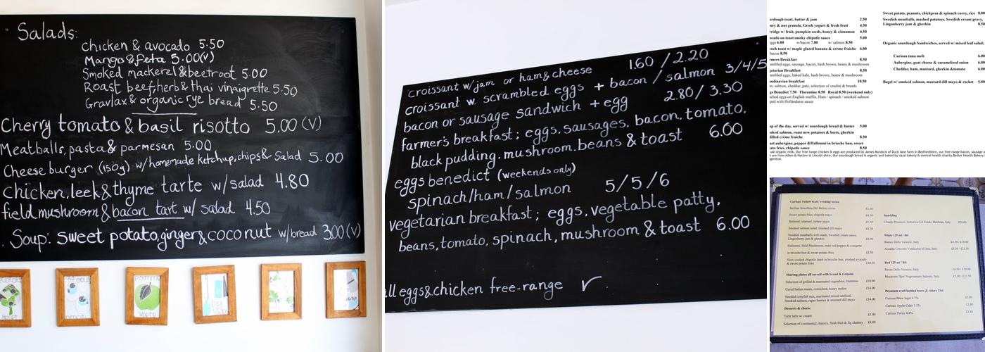 Curious Yellow Kafe Menu