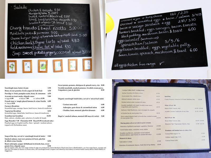 Curious Yellow Kafe Menu